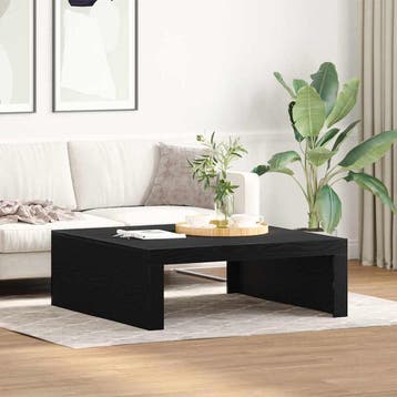 vidaXL Salontafel Zwart Eiken 100 x 100 x 35 cm Bewerkt hout, Verzenden, Nieuw, Overige houtsoorten, 100 tot 150 cm