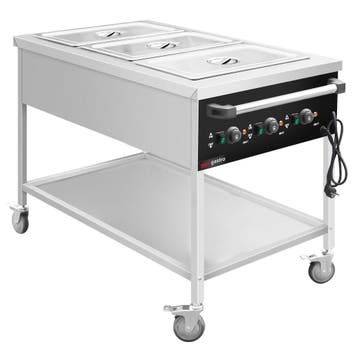 GGM Gastro | Bain-marie wagen - 3 kW - 3x GN 1/1 - |, Verzenden, Nieuw