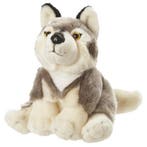 Pluche zittende wolf 18 cm - Knuffel wolven, Ophalen of Verzenden, Nieuw