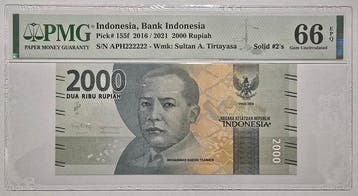 Indonesië. - 2000 Rupiah Rupiah 2016/2021 - Solid 222222 -, Postzegels en Munten