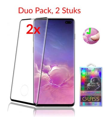 2 STUKS Galaxy S10 Plus Case Friendly 3D Tempered Glass Scre, Ophalen of Verzenden, Nieuw