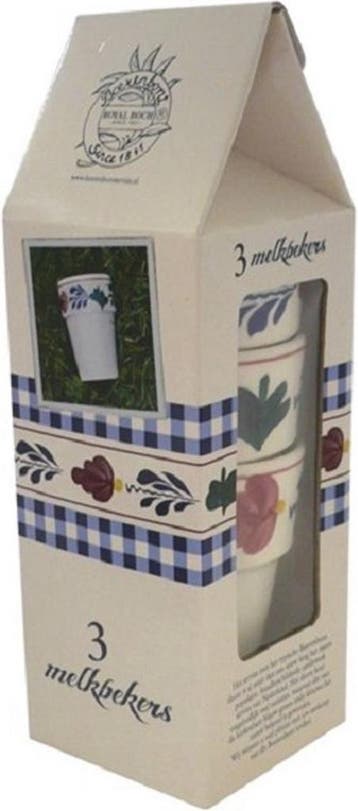Boerenbont melkbeker Sonja set 3 stuks in cadeau verpakki..., Verzenden, Nieuw, Overige materialen, Overige typen