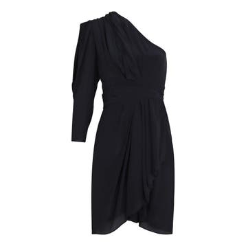 IRO • zwarte one shoulder jurk Giullia • 36, Kleding | Dames, Jurken, Verzenden, Zwart, Nieuw, Maat 36 (S)