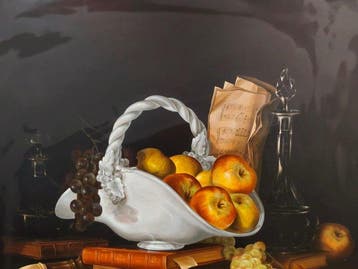 Escuela Hiperrealista Europea (XX) - Bodegón de Manzanas y