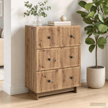 vidaXL Ladenkast 66 x 34,5 x 90 cm Bewerkt hout Artisanaal, Verzenden, Nieuw