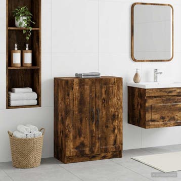 vidaXL Badkamer Opbergkast UTRECHT Gerookt eiken 59,5 x 31 x, Verzenden, Nieuw