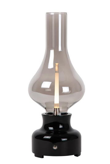 Lucide JASON - Oplaadbare Tafellamp - Accu/Batterij - LED 3, Verzenden, Zo goed als nieuw, Glas