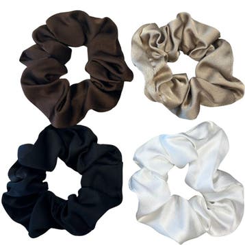 Haarspullen Latte/brown nude scrunchie set - 4pcs, Ophalen of Verzenden, Nieuw, Overige typen