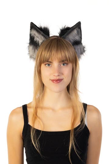 KIMU® Haarband Furry Oortjes Zwart Grijs Kat Poes Vos Diadee, Kleding | Dames, Ophalen of Verzenden, Nieuw, Carnaval, Accessoires