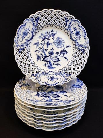 Meissen - Bord (8) - Ø 20,8 cm 8er Set antike, Antiek en Kunst