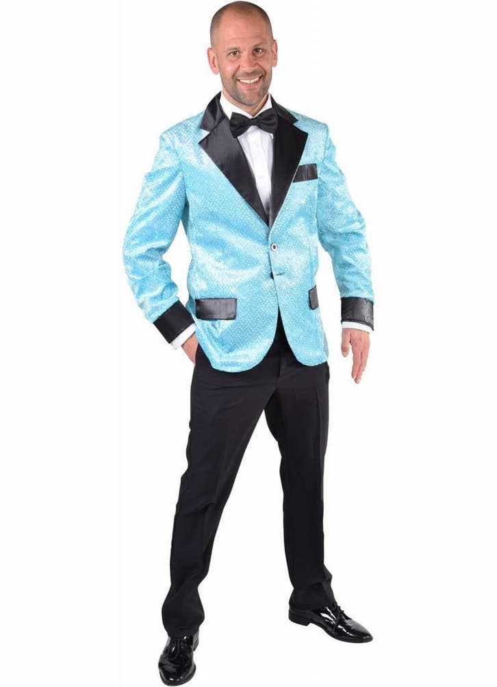 Glitter colbert turquoise, Kleding | Heren, Carnavalskleding en Feestkleding, Nieuw, Ophalen of Verzenden