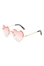 Diamanten Hart Zonnebril Goud Montuur Roze Glazen Hartjes Br, Ophalen of Verzenden, Nieuw, Feestartikel, Carnaval