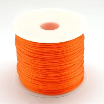 2 meter satijnkoord macramé koord van ca. 1,5 mm Dark Orang, Ophalen of Verzenden, Nieuw, Draad