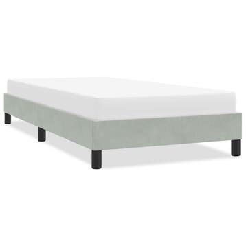 vidaXL Bedframe zonder matras 80x220 cm fluweel lichtgrijs, Eenpersoons, Verzenden, Nieuw, Stof