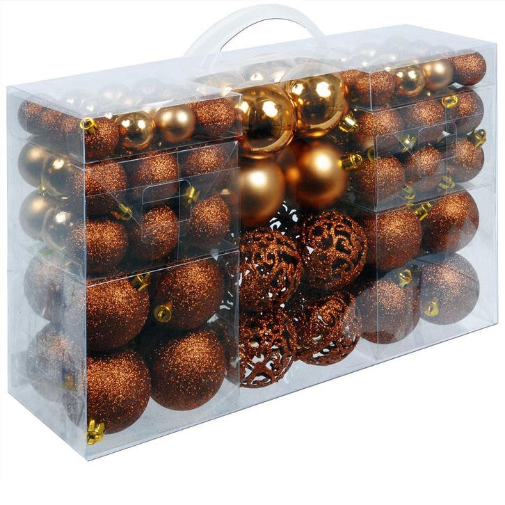 Kerstboomballen kunststof kleur Brons set van 100 stuks, Diversen, Kerst, Nieuw, Verzenden