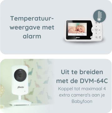 Alecto DVM-64 - Babyfoon met camera - Temperatuurweergave -, Verzenden, Zo goed als nieuw