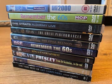 Verzameling van 10 muziek DVDs! Opruiming! (2), Ophalen of Verzenden, Gebruikt, Muziekvideo's