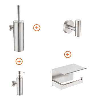 Toilet accessoires set Rvs design met zeepdispenser, Verzenden, Nieuw