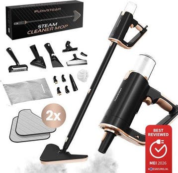 2dekans | FLOWSTEAM® Luxe Stoomreiniger - 13 Opzetstukken -, Ophalen of Verzenden, Gebruikt