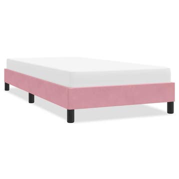 vidaXL Bedframe zonder matras 90x220 cm fluweel roze, Huis en Inrichting, Verzenden, Nieuw, Eenpersoons, Stof