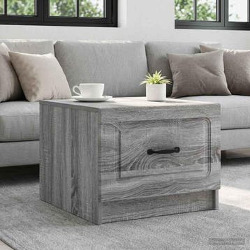 vidaXL Salontafel met lade Grijs sonoma 49 x 50 x 37 cm, Verzenden, Nieuw, Overige houtsoorten, 50 tot 100 cm