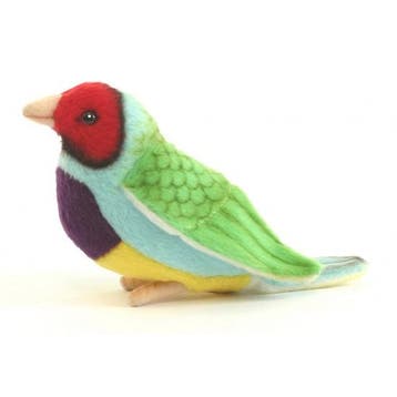 Hansa Gouldamadine knuffel - pluche - 11 cm - vogelknuffel, Verzenden, Nieuw