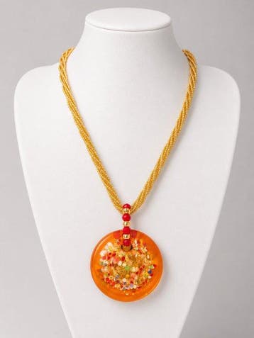 24 karaat - Murano-glas, Geel goud - Ketting met hanger -