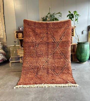 Moroccan Brown Beni Ourain Rug cm 160x240 cm – Handgemaakt, Nieuw
