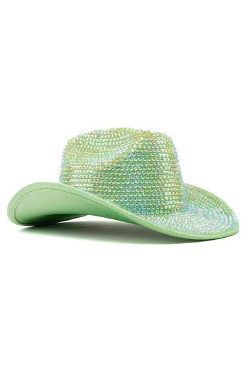 KIMU® Cowboyhoed Groen Strass Steentjes Groene Cowgirl Weste, Ophalen of Verzenden, Nieuw, Carnaval