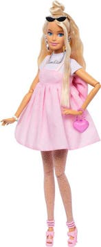 Barbie Deluxe Stijl - Pastelroze babydolljurk - Barbiepop, Ophalen of Verzenden, Zo goed als nieuw