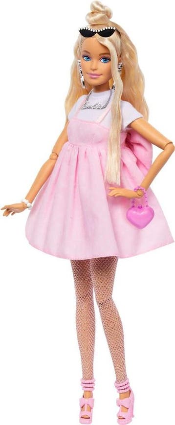 Barbie Deluxe Stijl - Pastelroze babydolljurk - Barbiepop, Ophalen of Verzenden, Zo goed als nieuw