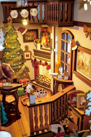 Robotime Book Nook Christmas Indoor Scene Miniatuur Model..., Verzenden, Nieuw
