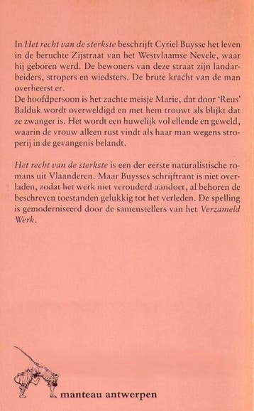 Het recht van de sterkste / Grote Marnixpockets / 268, Verzenden, Gelezen, Cyriel Buysse