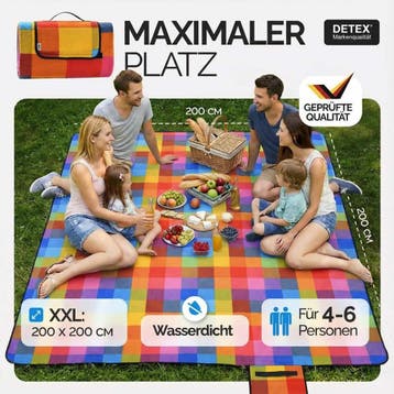 Picknickdeken Pixel 2x2m (Buitenleven artikelen, Recreatie), Verzenden, Nieuw