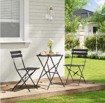 Opvouwbare 3-delige Bistroset – Tafel en 2 Stoelen Buiten, Verzenden, Nieuw
