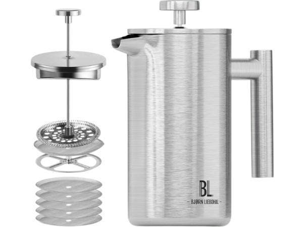Veiling - Bjørn Liebdhal Dubbelwandige RVS Cafetiére 1 Lit, Witgoed en Apparatuur, Koffiezetapparaten