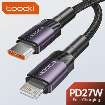 Toocki PD 27W USB-C naar Lightning Kabel voor iPhone - Snel, Verzenden, Nieuw