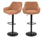 2dekans | Dutchbone Oliver Barkruk - Cognac - 56 x 54 x 109, Huis en Inrichting, Ophalen of Verzenden, Zo goed als nieuw