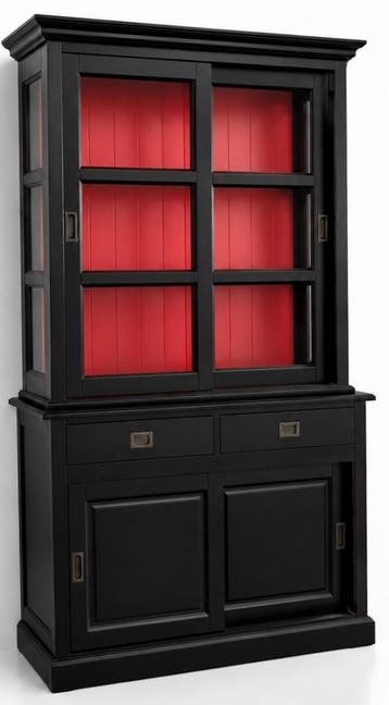 Buffetkast zwart - rood  Putten 120cm soft close, Ophalen of Verzenden, Nieuw