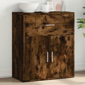 vidaXL Dressoir 60x31x70 cm bewerkt hout gerookt, Verzenden, Nieuw, 50 tot 100 cm, 25 tot 50 cm