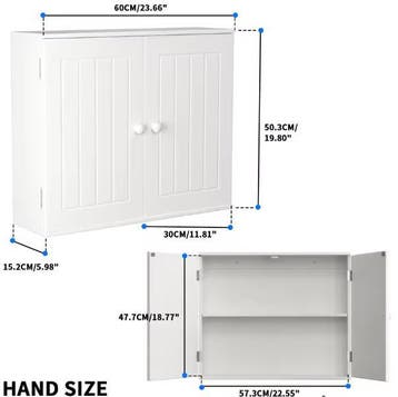 Wand-/vloerkast badkamer – witte kast met verstelbare plank, Verzenden, Nieuw