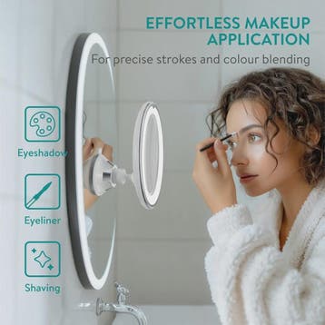 Draagbare Make-up Spiegel met 10x Vergroting, 3 Kleuren LED, Verzenden, Nieuw