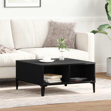 vidaXL Salontafel Zwart Eiken 60 x 60 x 30 cm, Verzenden, Nieuw, Overige houtsoorten, 50 tot 100 cm