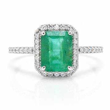 Zonder minimumprijs - Ring Platina - 1.90ct. tw. Smaragd -, Nieuw