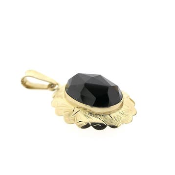 Gouden hanger met granaat (Hanger of bedel), Ophalen of Verzenden, Gebruikt, Goud, Overige merken