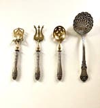 Gebak/taartset (4) - Zilver, Verzilverd - Massief zilveren, Antiek en Kunst, Antiek | Goud en Zilver