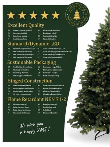 XMS-Trees Kunstkerstboom Jasper H210xØ134cm inclusief LED, Diversen, Ophalen of Verzenden, Nieuw