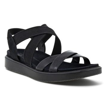 ECCO - maat 40 - Flowt W Damessandalen - Zwart, Kleding | Dames, Verzenden, Nieuw