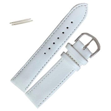 Fako - Horlogebandje - Leer - 20mm - Wit, Verzenden, Nieuw