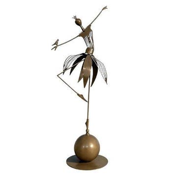 sculptuur, Metal Dancer – Dynamic Wrought Iron Figurine with, Antiek en Kunst
